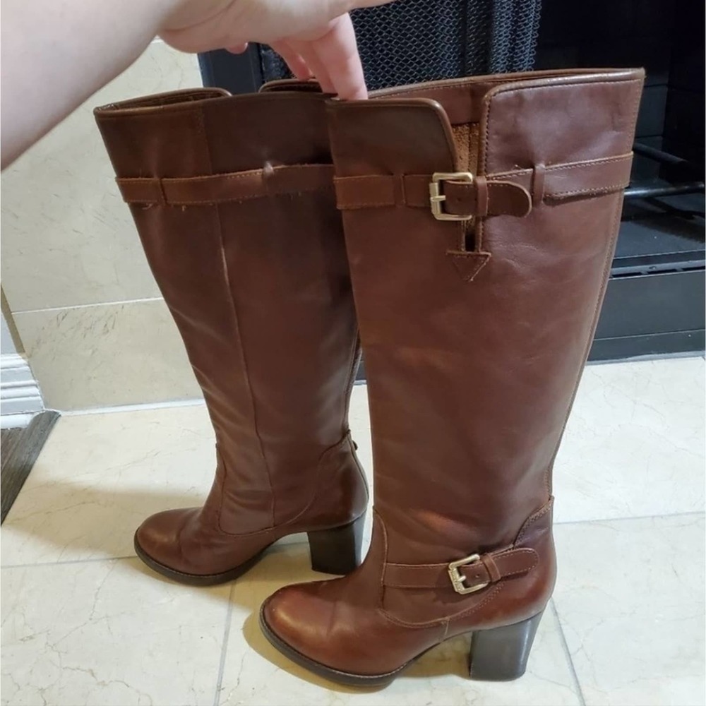 MICHAEL Kors distressed leather granny riding boots 10 - Picture 6 of 8